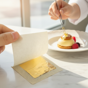 Foglie d'<span class=keywords><strong>Oro</strong></span> Commestibili 98%-99% Pure 24k, Scaglie di <span class=keywords><strong>Oro</strong></span> per Decorazione di Torte, Gelati, Bistecche - Product Image 1