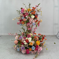 Bouquet de fleurs artificielles en soie blanc et vert, Calla, Phalaenopsis, Amarante, réaliste et doux, à suspendre, pour mariage et Saint-Valentin
