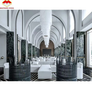 แผ่นหินอ่อนสีเขียวเข้มสำหรับแผงผนังกระเบื้องหินอ่อนสีเขียวหม่นสำหรับตกแต่งโรงแรม - Product Image 6