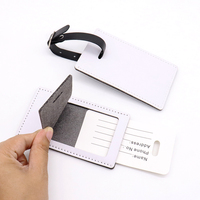 Étiquettes de bagages personnalisées en cuir PU vierges pour sublimation, avec votre propre logo, en gros
