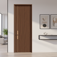 Porte intérieure en bois massif avec cadre en aluminium, design invisible et discret, couleur unie, style minimaliste moderne pour maison