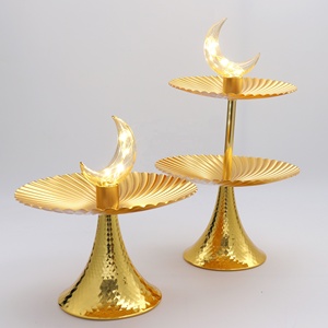 Seving Dates Nuts Snacks Galletas Ramadan Eid Decoración 2 Capas Ramadan Holder Tray con luz - Product Image 6