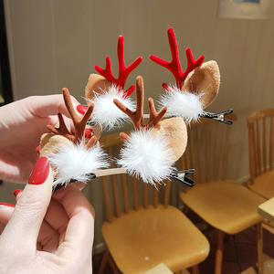 Bandeaux de noël pour enfants, serre-tête en bois de père noël, oreilles d'elfe, cornes de noël - Product Image 4