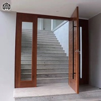 Porte intérieure avant Portes d'entrée doubles principales de luxe Portes en bois pour la maison