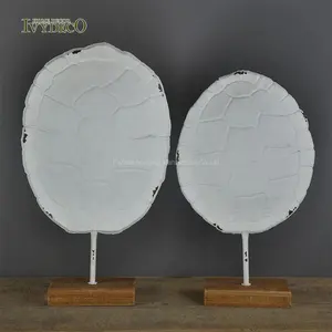 IVYDECO White Turtle Shells for Sale Tortoise Shell on Stand for Table Decoration Coastal Decor Home Decor Items Wholesale Price