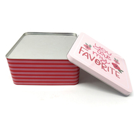 Boîte en métal rectangulaire noire personnalisée avec couvercle à charnière pour cigarettes/cadeaux/bonbons/menthes, organisateur de rangement domestique
