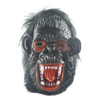 Masque de gorille noir intégral en vinyle pour fête costumée d'Halloween
