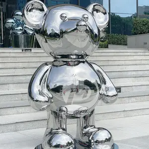 Özelleştirilmiş Modern kapalı pazar dekoratif Metal el sanatları sanat soyut sanat tasarımcısı oyuncak hayvan ayı paslanmaz çelik devlet Sc