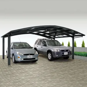 Hangmei-construcción de edificios de jardín, techo de policarbonato para porche de coche, garajes de estacionamiento de aluminio y metal, toldo gris