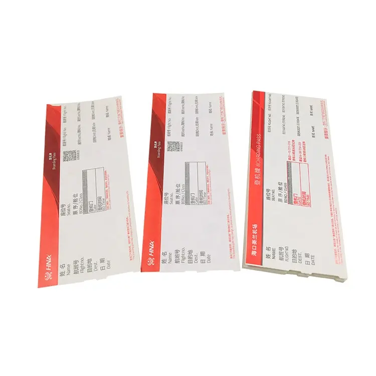 उच्च गुणवत्ता वाले सस्ते कस्टम कागज एयरलाइन सामान उड़ानों टिकट