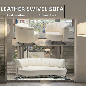 Çağdaş Döner Sırtlı Kanepe Kavisli Salon Koltuğu Metal Ayaklı Oturma Odası Villa Otel İçin - Product Image 2