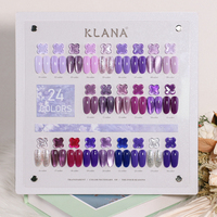 Kit de Vernis à Ongles Gel UV/LED 24 Couleurs Série Violette Sans HEMA, Soak Off, Étiquette Privée, OEM, ODM, Vente en Gros, Kit Nail Art