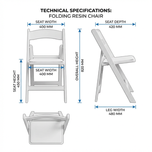 <span class=keywords><strong>เก้าอี้</strong></span><span class=keywords><strong>พับ</strong></span>โครงไม้เคลือบเรซิ่นสีขาว สำหรับงานกลางแจ้ง สวน งานแต่งงาน งานเลี้ยง งานอีเว้นท์ พกพาสะดวก ซ้อนเก็บได้ น้ำหนักเบา - Product Image 5