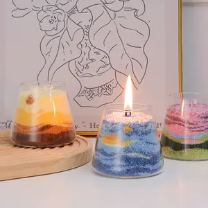 Factory Directly DIY Colored Spot Art Sand Painting Series Glass Jar Home Decoration Scented Candle