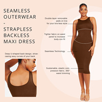Robe de maintien de forme sans manches pour femmes, été, vente en gros, sans couture, en laine, grande taille, lavable