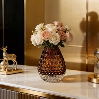 Vase hydroponique de luxe moderne en verre émaillé coloré, fait main, portable, pour la décoration intérieure du salon et du meuble TV