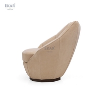 Fauteuil d'appoint moderne en velours, fauteuil pivotant de luxe, fauteuil lounge incurvé en forme de pétale, meubles de salon