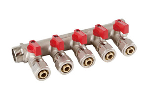 Tùy chỉnh 2-6 cách Brass đa dạng phù hợp pex Đồng sàn sưởi ấm cho nước điều khiển bằng tay nhiệt nước - Product Image 2