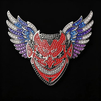 Écusson Métallique Gothique Démon Solaire en Strass, Badge en Émail 3D pour Vêtements, Décoration Punk Streetwear, Pin's pour Casquettes et Vestes