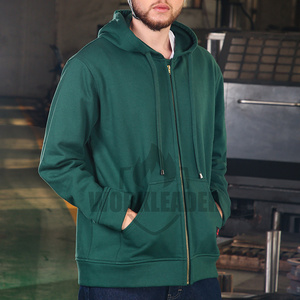 Sudadera con Capucha Reflectante de Seguridad CAT2 Verde 100% Algodón Ignífuga Nivel D - Product Image 4