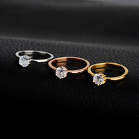 Mode Valentijnsdag Bruid Verloving Sieraden Verguld Roestvrij Staal Zirkoon Diamanten Trouwringen Voor Vrouwen