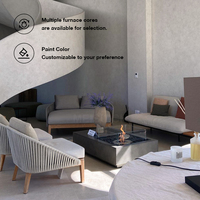 MEISU.CH Brasero d'extérieur en métal sans fumée pour villa, autoportant, pour jardin, compatible bois/gaz/alkohol