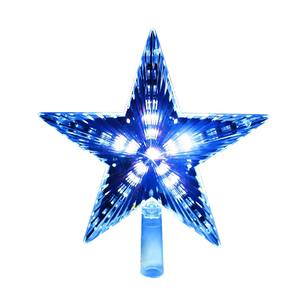 Décor de sommet d'arbre de Noël en forme d'étoile - Fonctionne à piles avec lumière LED pour arbres de Noël intérieurs/extérieurs, décoration festive pour fêtes de fin d'année - Product Image 2