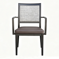 Fauteuil en cuir pour salle à manger, chaises rembourrées modernes pour restaurant, chaises élégantes en cuir pour salle à manger
