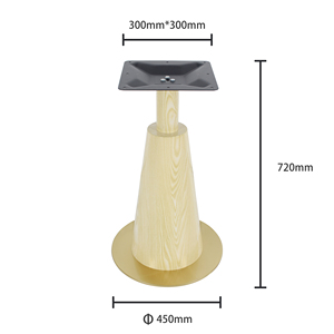 Basso profilo squisito titanio trafilatura diritta telaio venatura del legno a forma di colonna di colore in acciaio inox piedini da tavolo - Product Image 6