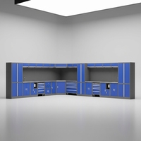 Armoire de rangement combinée en acier robuste, sur mesure OEM, poste de travail modulaire pour atelier, double porte, capacité de charge 300 kg, norme européenne
