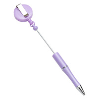 Stylo à perles rétractable avec cordon de serrage, pour la création de badges nominatifs DIY pour médecins et infirmières, encre noire, écriture 1,0 mm