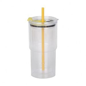 Gobelet isotherme tendance et coloré de 40 oz en plastique à double paroi avec poignée et paille pour la maison, la cuisine et la table à manger - Product Image 4