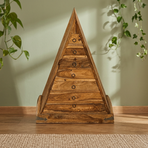 Commode modulaire en bois de chêne massif Jali à 7 tiroirs - Commode de chambre moderne faite à la main et écologique pour salon et entrepôt - Product Image 3