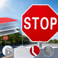 Panneau de signalisation routière réfléchissant personnalisé en aluminium pour la sécurité routière, les avertissements, les directions, les arrêts et le stationnement en extérieur
