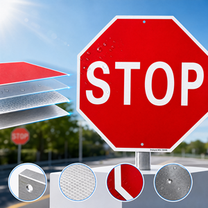 Panneau <span class=keywords><strong>de</strong></span> signalisation routière réfléchissant personnalisé en aluminium pour <span class=keywords><strong>la</strong></span> sécurité routière, les avertissements, les directions, les arrêts et le stationnement en extérieur - Product Image 3