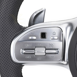 Volant personnalisé en cuir semi-synthétique et fibre de carbone pour Mercedes Benz Classe E W213 W212 W176 W221 W222 C292 GLE W166 <span class=keywords><strong>53</strong></span> 63 E53 AMG - Product Image 3