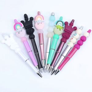Cute Beaded <b>Ballpoint</b> <b>Pen</b>, DIY Silicone Wine Bottle Charm <b>Pen</b>, Retractable Cute <b>Pen</b> for Student, Office - Product Image 3