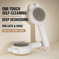 Brosse autonettoyante pour chien et chat, à picots coudés à 140 degrés, pour le démêlage et l'élimination des poils lâches