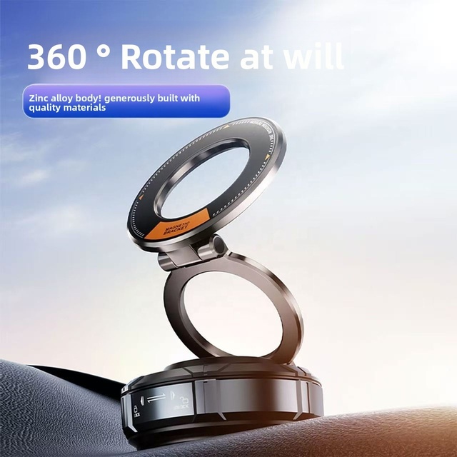 2026 New Bulk N52 Strong Magnetic Foldable Zinc Alloy Car Phone Holder 360 Rotation Dashboard Mount Universal Mobile Stand OEM