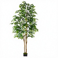 Arbre artificiel Ficus Warmplants 1,2-1,5 m en soie, haute simulation, pour intérieur/extérieur, maison, bureau, salon, idéal pour les cadeaux de déménagement