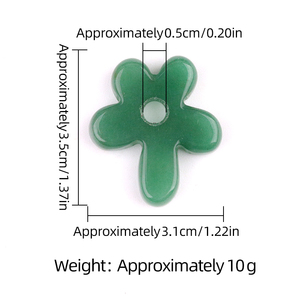 Thời Trang 35Mm Hình Dạng Hoa Màu Xanh Lá Cây Aventurine Đá Mặt Dây Chuyền Tinh Thể Chữa Bệnh Đá Thiết Kế Đồ Trang Sức Cho <span class=keywords><strong>Keychain</strong></span> Vòng Cổ Làm Cho Quà Tặng - Product Image 2