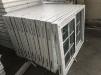 Ventanas de PVC de Tres Paneles con Doble Vidrio, Ventana Corredera con Vidrio Anti-Huracán, Precio de Ventana de Vinilo