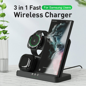 Station de charge sans fil 3 en 1 pour Samsung <span class=keywords><strong>Galaxy</strong></span> S23 S22 21 Ultra S20, station de charge rapide, support pour montre 6/5, support pour écouteurs Buds2 Pro - Product Image 2