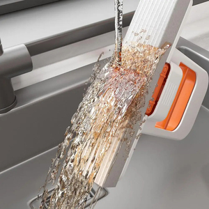 Mini Mop Pieghevole da Tavolo Durevole, Portatile con Sistema di Strizzatura Automatica a Spinta e Trazione, per Pulizia a Umido/Asciutto di Finestre, Auto e WC - Product Image 5