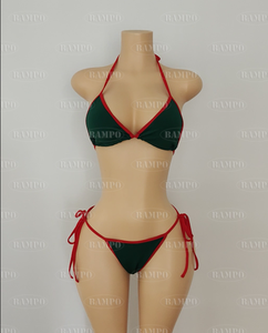 Ensemble de maillots de <span class=keywords><strong>bain</strong></span> de luxe pour femmes 2026, avec logo personnalisé, sexy, 3 pièces, pour le fitness, comprenant un micro mini bikini, un t-<span class=keywords><strong>shirt</strong></span> court et un maillot de <span class=keywords><strong>bain</strong></span> uni à motif fruité - Product Image 3
