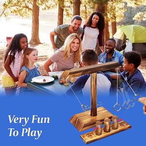 Intéressant jeu de lancer d'anneau en bois pour les amis de la famille Festive Home Christmas Board Table Artistic Painted Interactive Party Box - Product Image 5