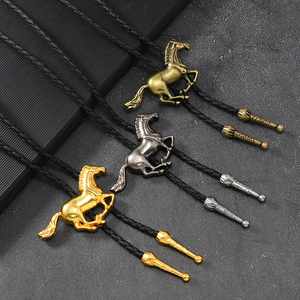 欧美国式西部牛仔复古时尚个性钻石合金奔马吊坠女式衬衫项链 - Product Image 4