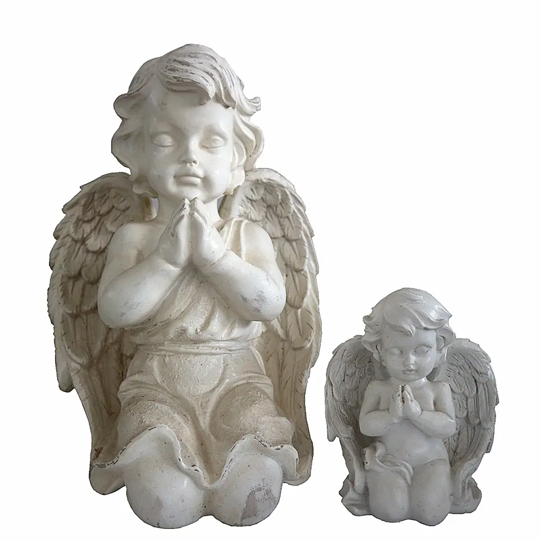 Статуя Ангела белая из смолы, большая Серебряная настенная подвесная настенная статуя ангела, предметы домашнего декора