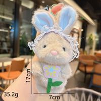Adorable porte-clés en peluche lapin - Charme lapin doux et mignon pour sac, idéal pour filles et enfants
