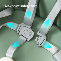 Chaise haute multifonctionnelle pour bébé, pliable, assiettes détachables, facile à utiliser pour manger et jouer, ceinture de sécurité réglable à 5 points, coussin doux
